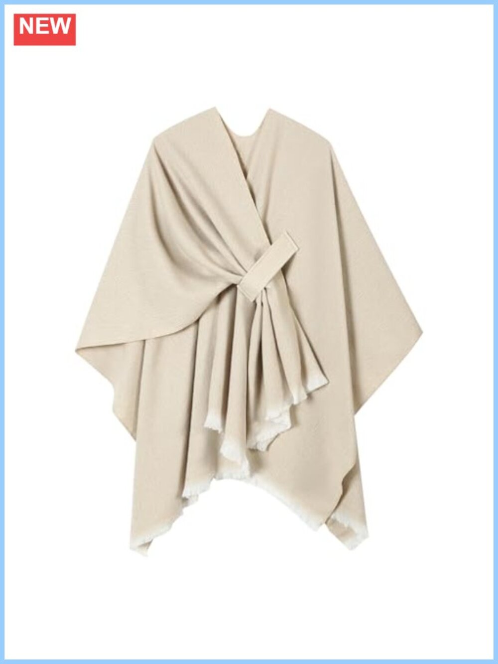 Women's Open Front Poncho Shawl Wrap Tassel Cape One Size Lightweight